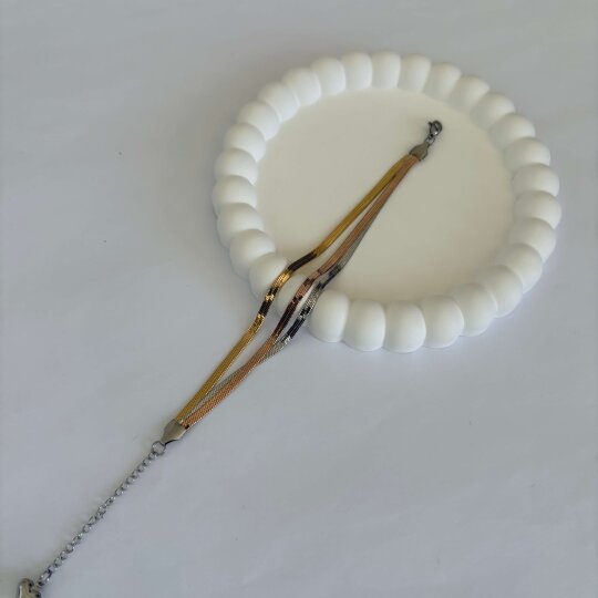 3 Renkli Balık Sırtı Ezme Bileklik 