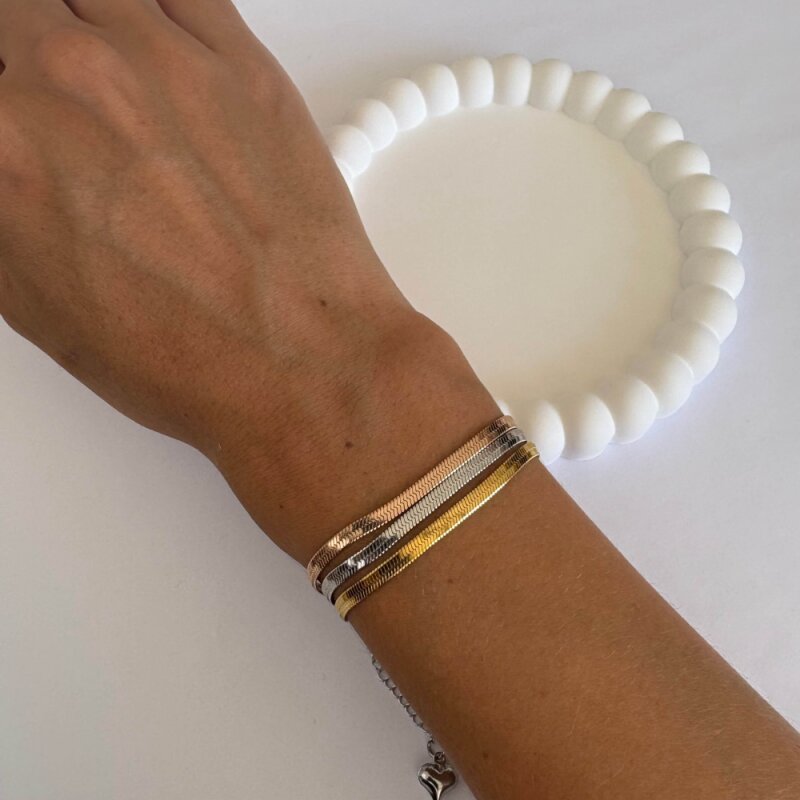 3 Renkli Balık Sırtı Ezme Bileklik  - 3