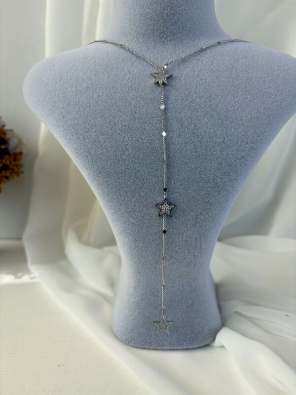 3 Yıldızlı - Pul Zincirli Y Kolye - 3