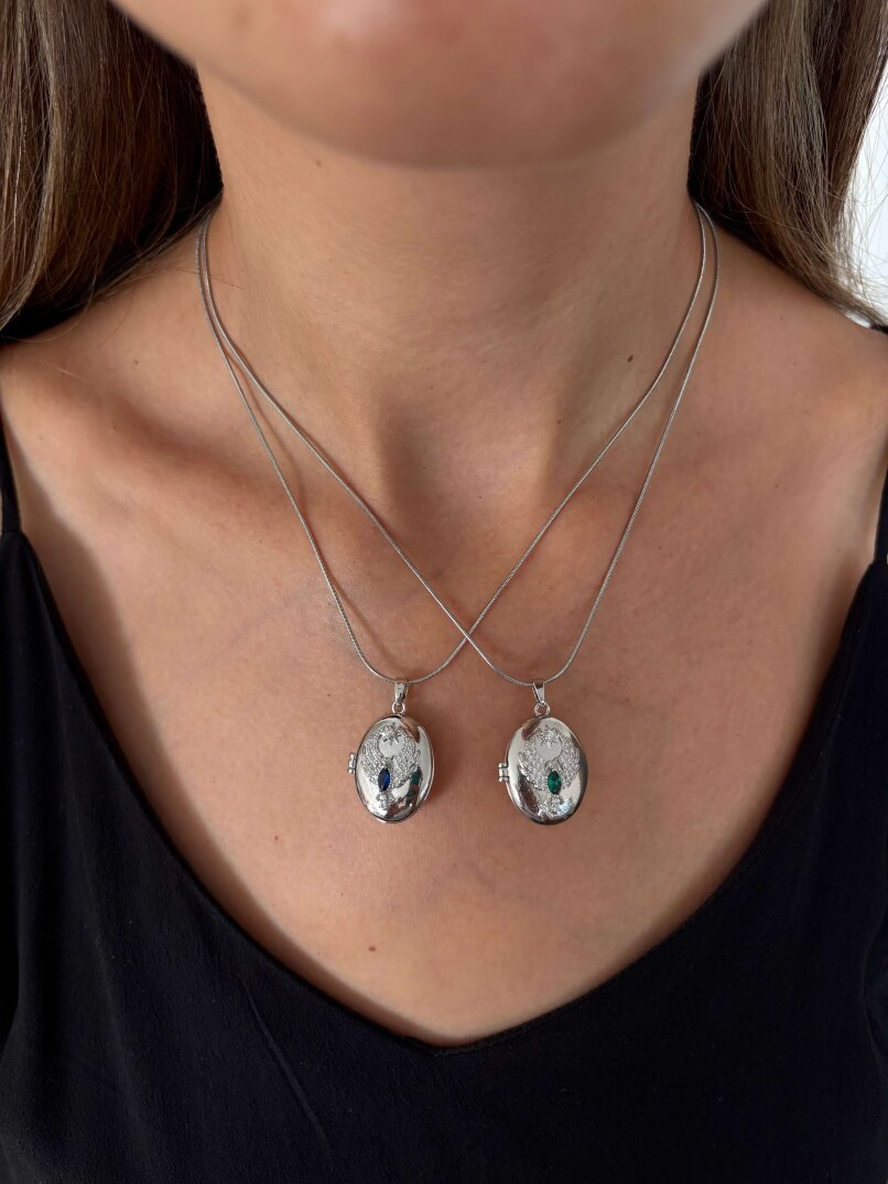 Alya Lacivert Taşlı Kolye  - 2