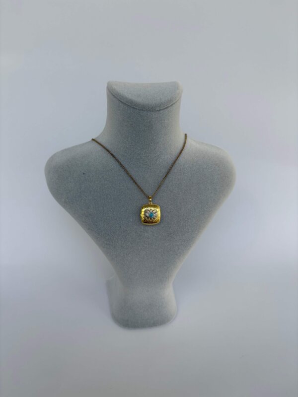 Alya Turkuaz Taşlı Kolye  - Gold - 1