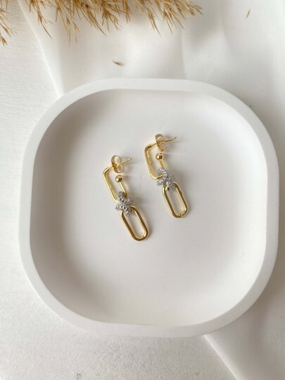 Ataç Ortası Taş Montür Küpe - 4