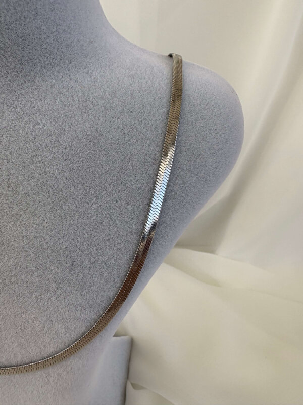 Balık Sırtı Kolye- Gümüş Renk - 2