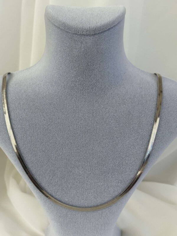 Balık Sırtı Kolye- Gümüş Renk - 3