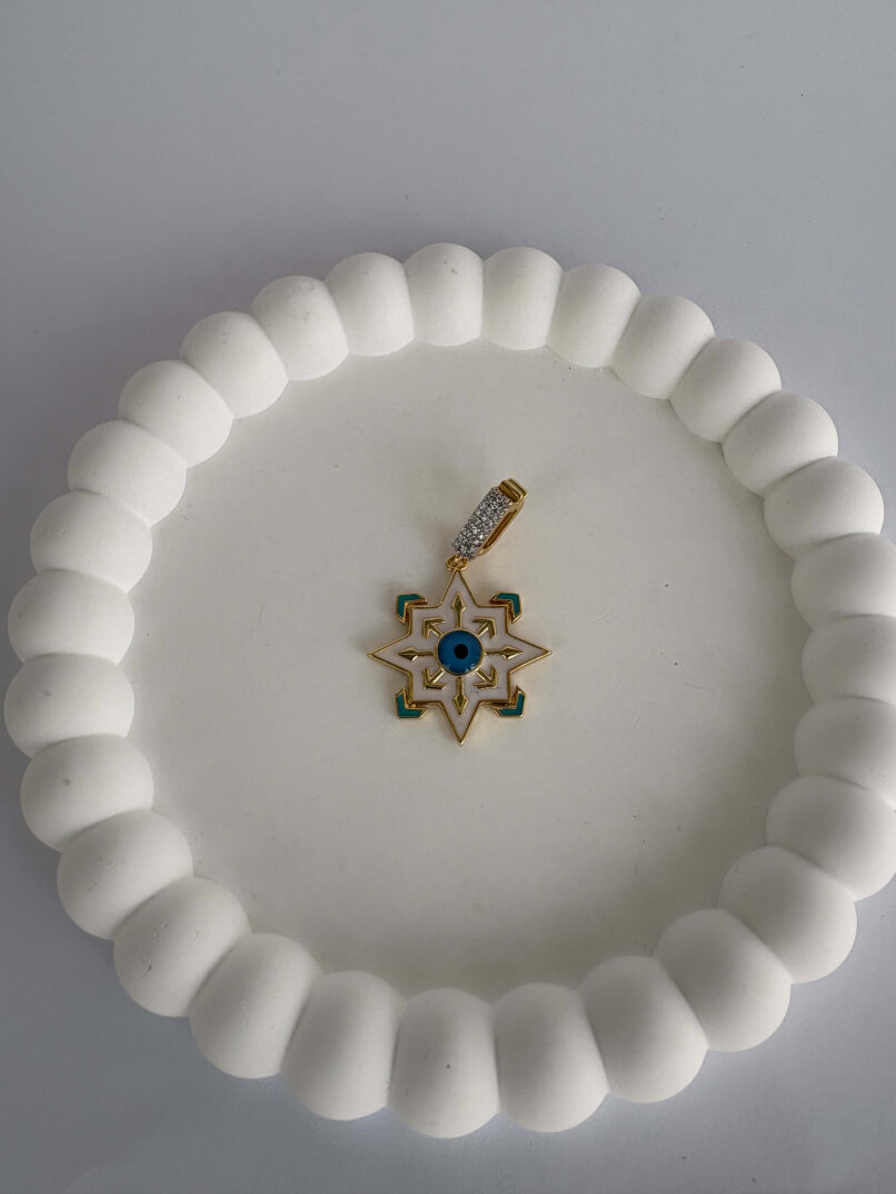 Beyaz Nazar Detaylı Charm - 1