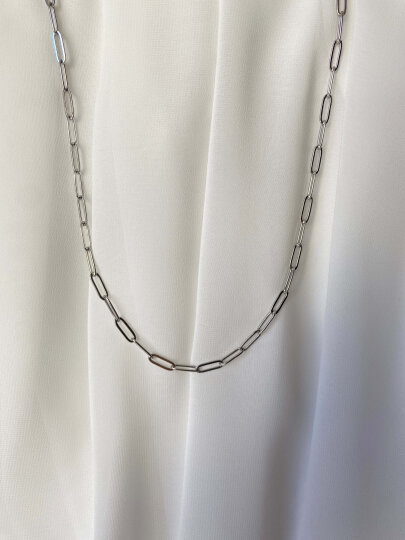 Büyük Ataç Kolye 55 cm Gümüş