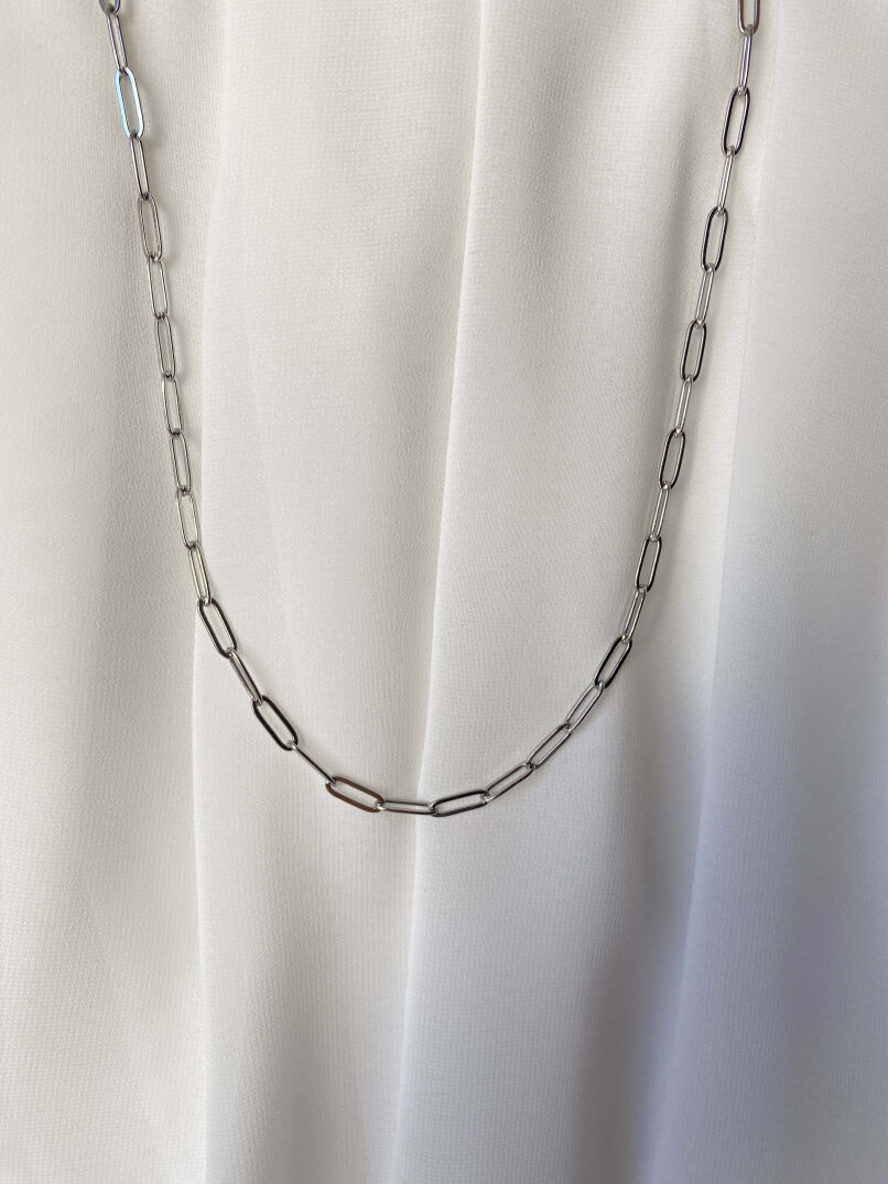 Büyük Ataç Kolye 55 cm Gümüş - 1