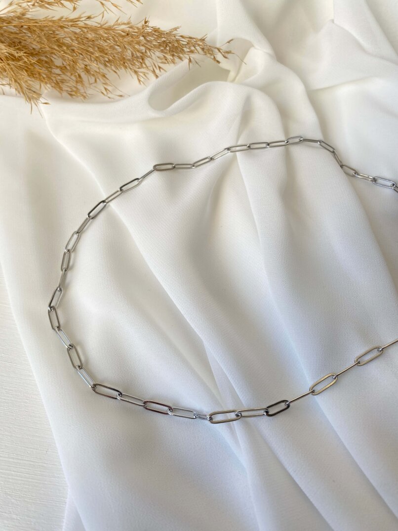 Büyük Ataç Kolye 55 cm Gümüş - 2