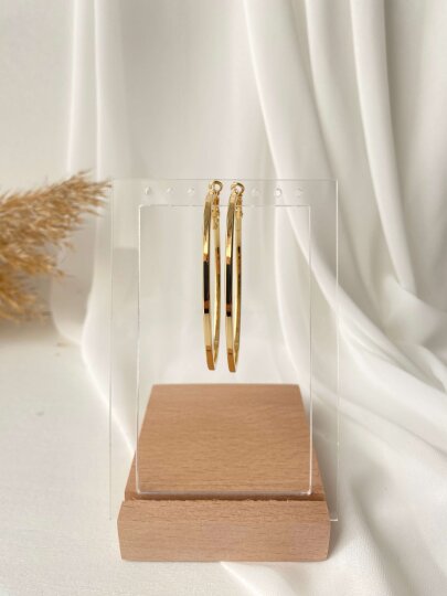 Büyük Boy Oval Halka Küpe - 2