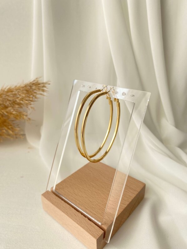 Büyük Boy Oval Halka Küpe - 3