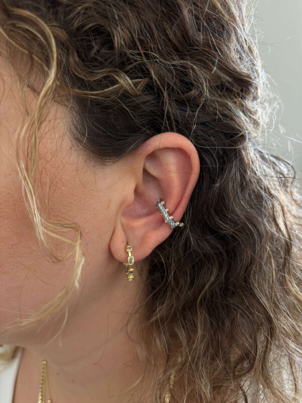 Çift Renkli Altıgen Earcuff - 3