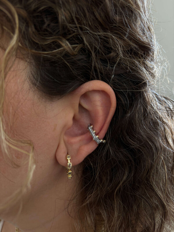 Çift Renkli Altıgen Earcuff - 4