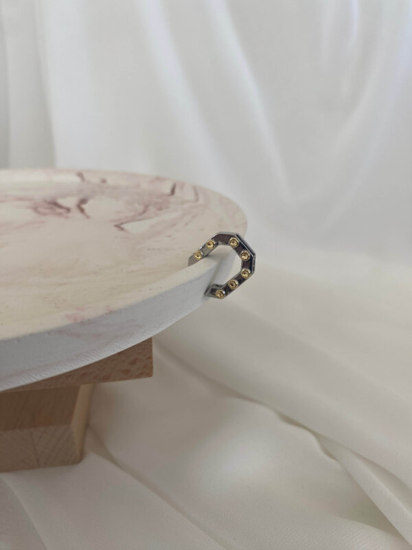 Çift Renkli Altıgen Earcuff - 2