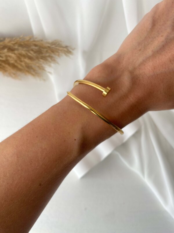 Çivi Model Kelepçe - Gold Renk - 2