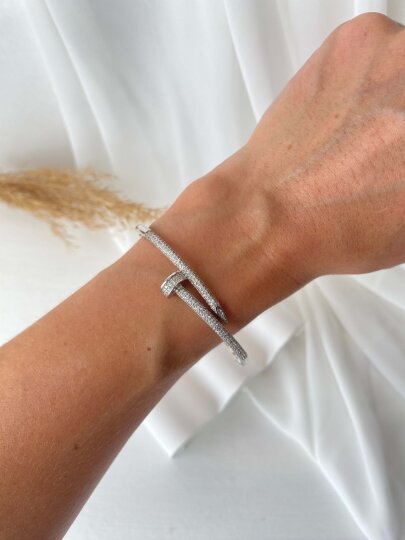 Çivi Model Taşlı Kelepçe - 2