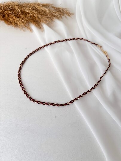 Çok Kullanımlı Örgü Zincir - Bordo - 3
