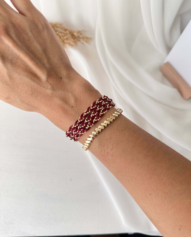 Çok Kullanımlı Örgü Zincir - Bordo - 2