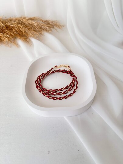 Çok Kullanımlı Örgü Zincir - Bordo