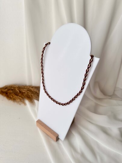Çok Kullanımlı Örgü Zincir - Bordo - 4