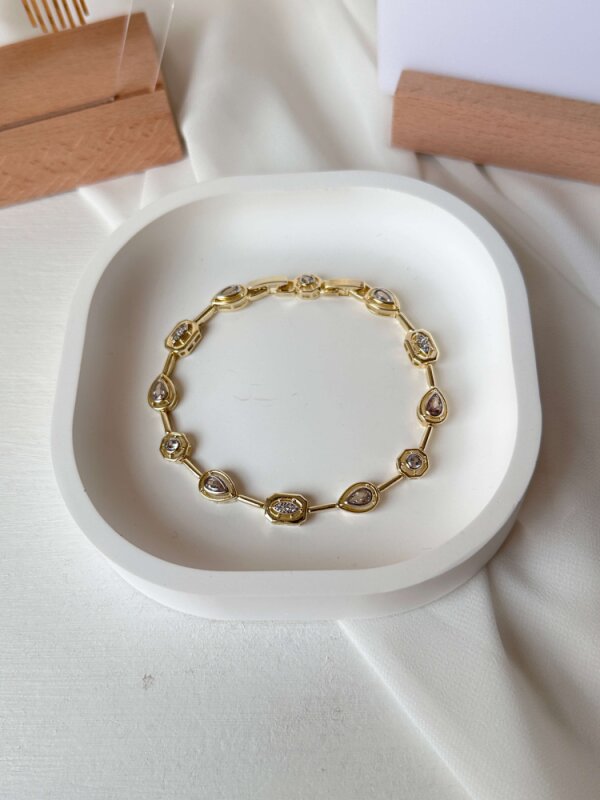 Damla-Yuvarlak-Dikdörtgen Taşlı Bileklik - 5