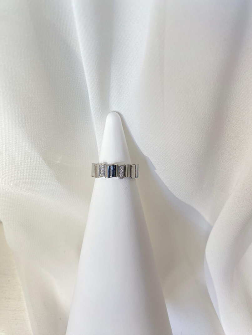 Dikdörtgen Sıralı Yüzük-Gümüş  - 1