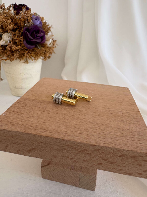 Dikdörtgen Taş Detaylı Küpe - 4