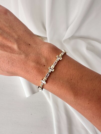 Dikdörtgen ve Yuvarlak Taşlı Bileklik - 3