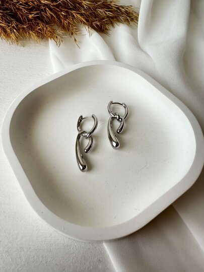 Düğüm Deteylı Küpe - Gümüş Renk