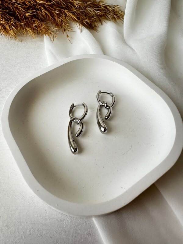 Düğüm Deteylı Küpe - Gümüş Renk - 1