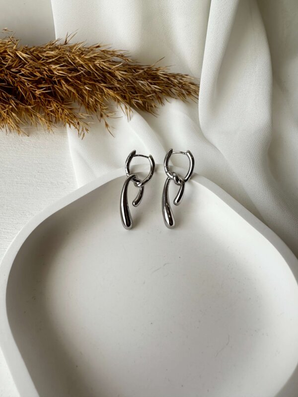 Düğüm Deteylı Küpe - Gümüş Renk - 2