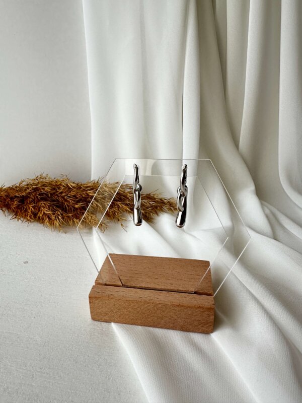 Düğüm Deteylı Küpe - Gümüş Renk - 4