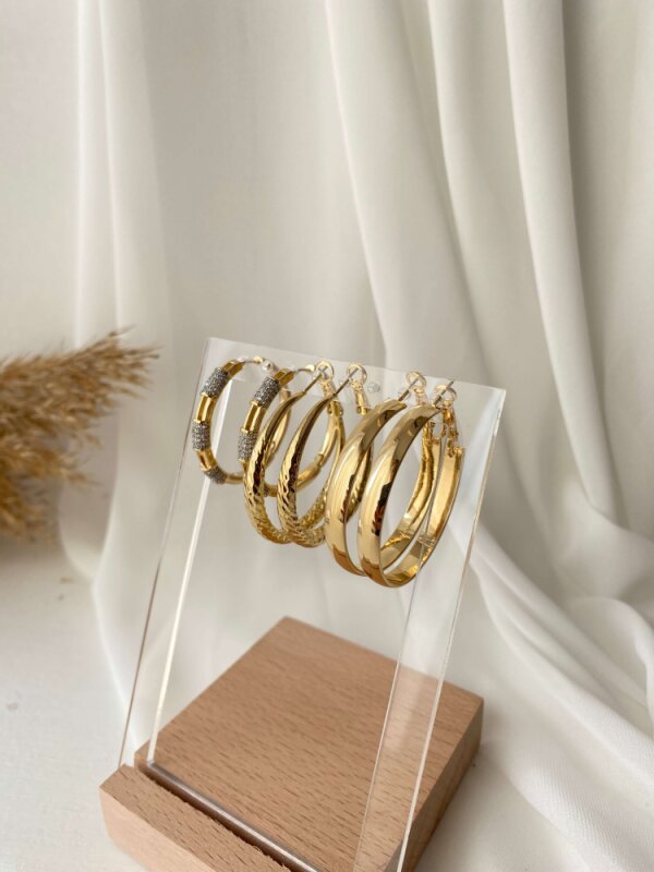 Düz Orta Boy Halka Küpe - 3