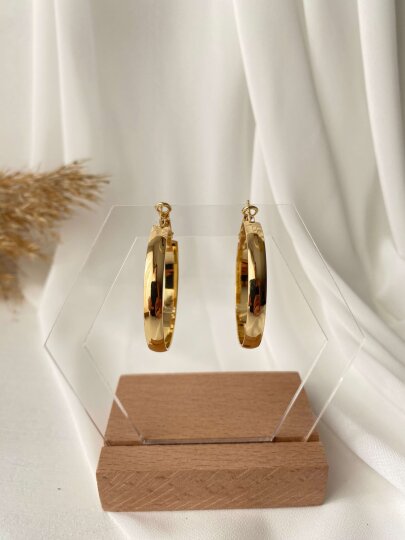 Düz Orta Boy Halka Küpe