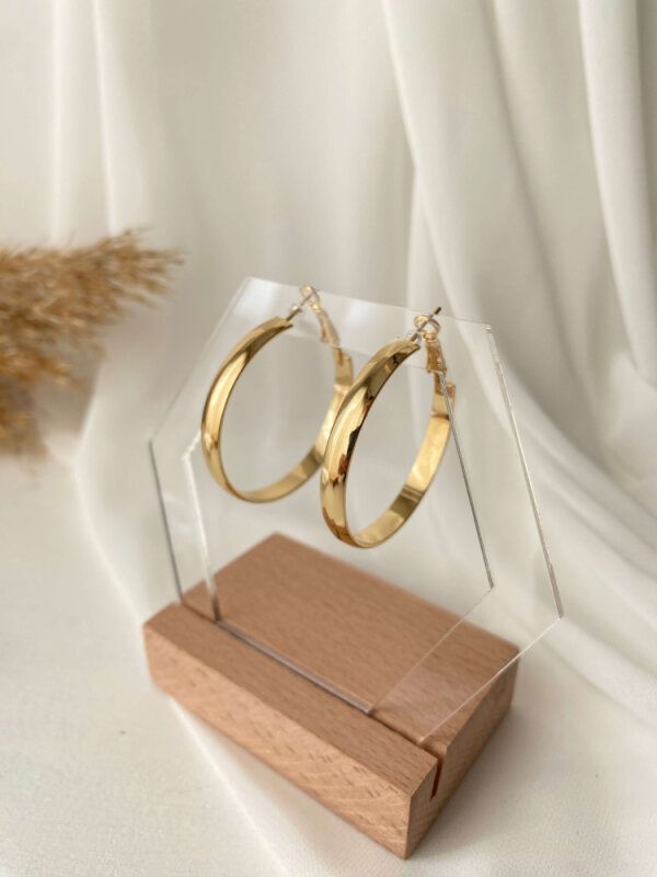 Düz Orta Boy Halka Küpe - 2