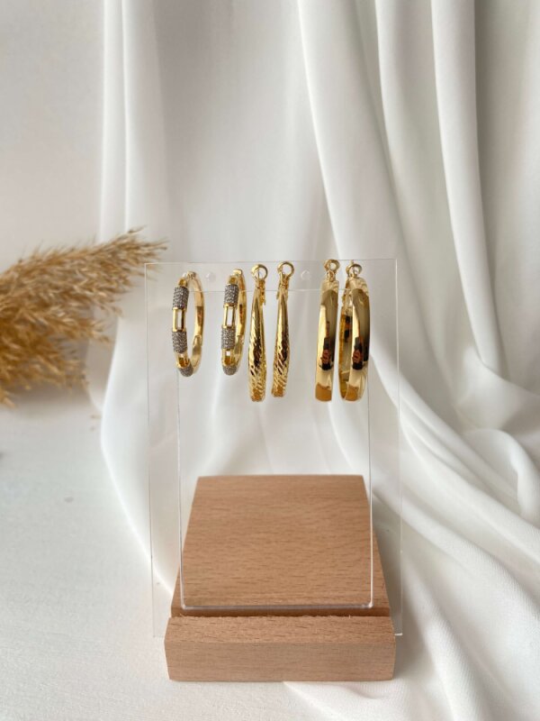 Düz Orta Boy Halka Küpe - 5