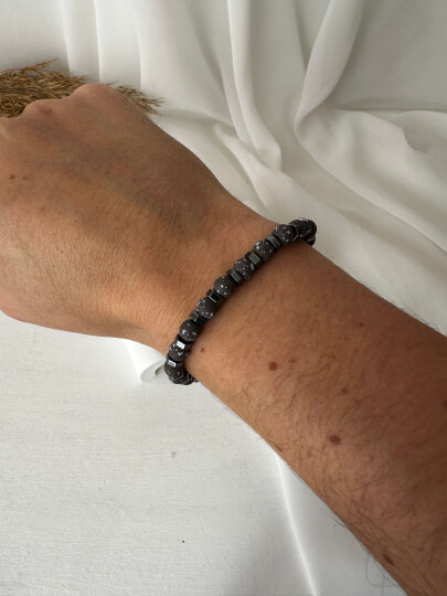 Füme Renkli Metal Detaylı Bileklik - 2