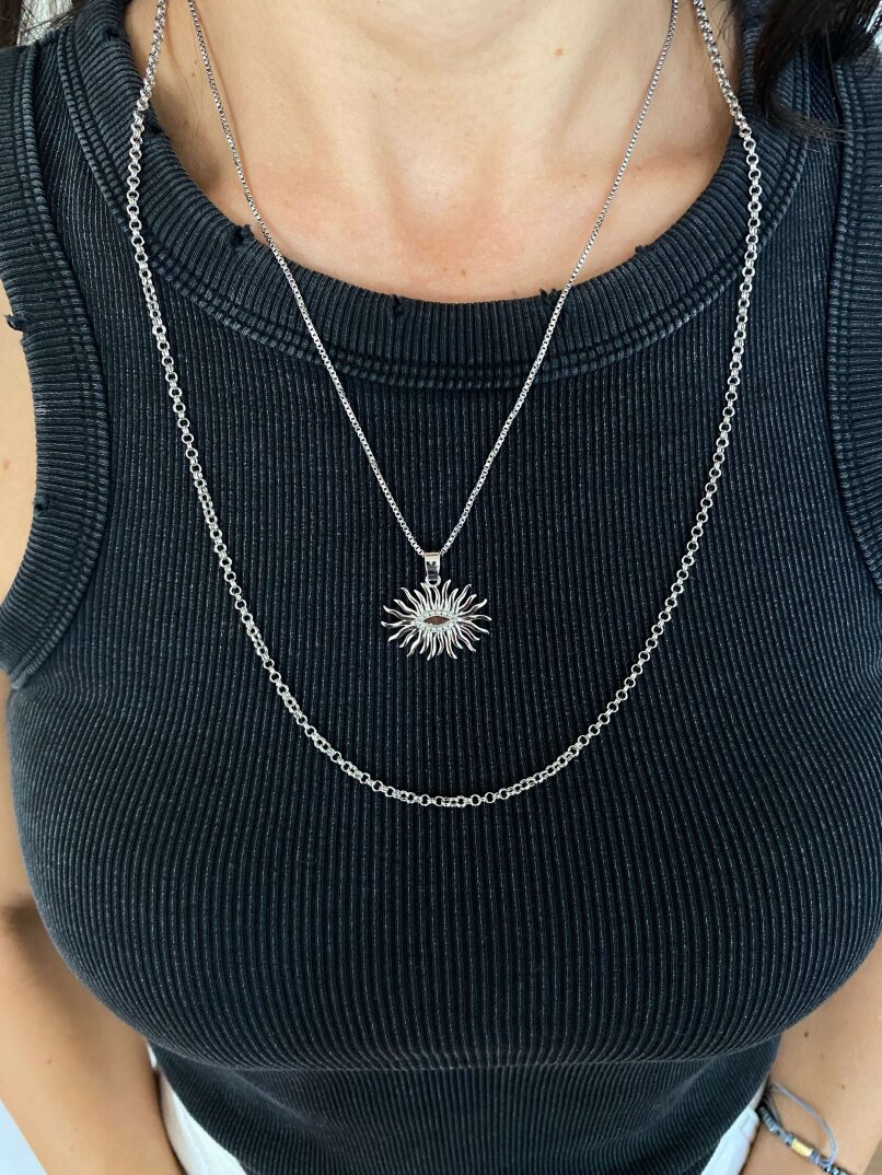 Güneş Kolye Gümüş - 1