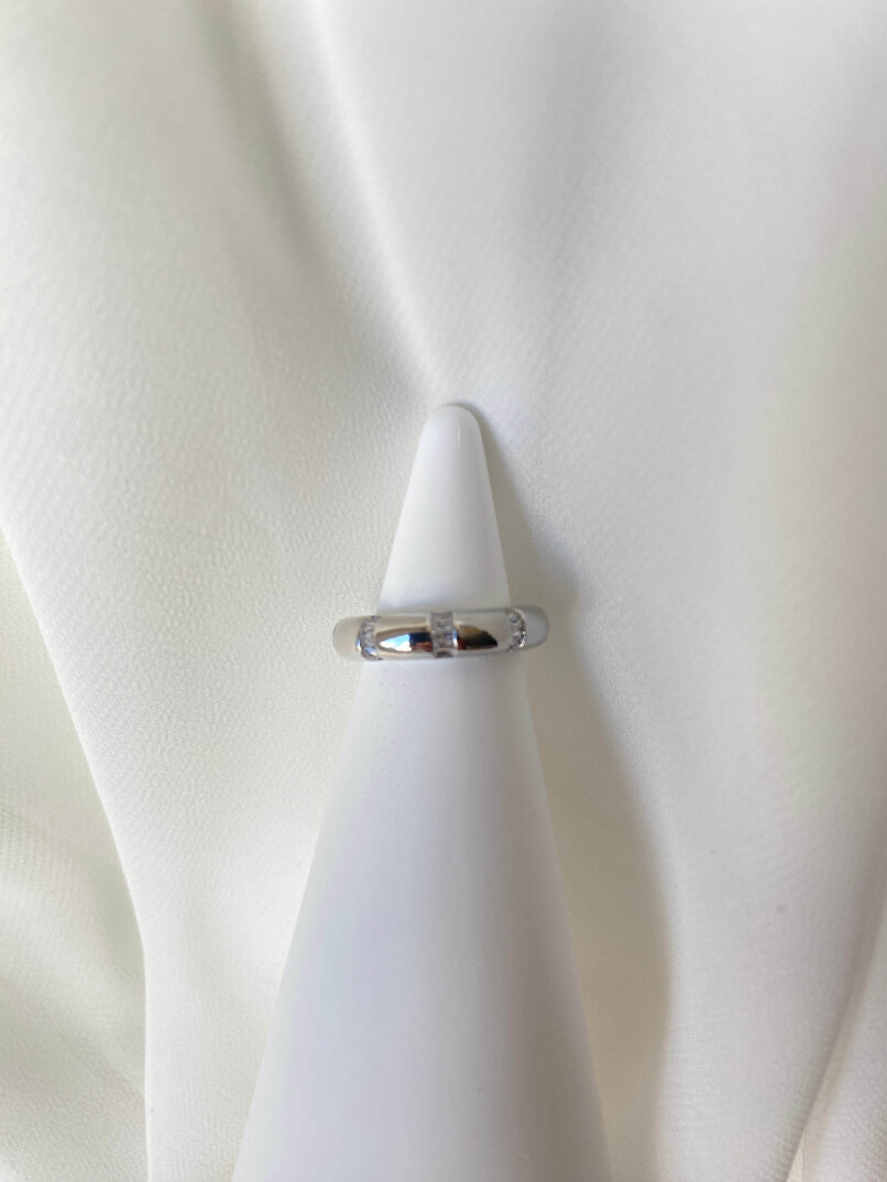 Halka Taşlı Yüzük-Gümüş - 1