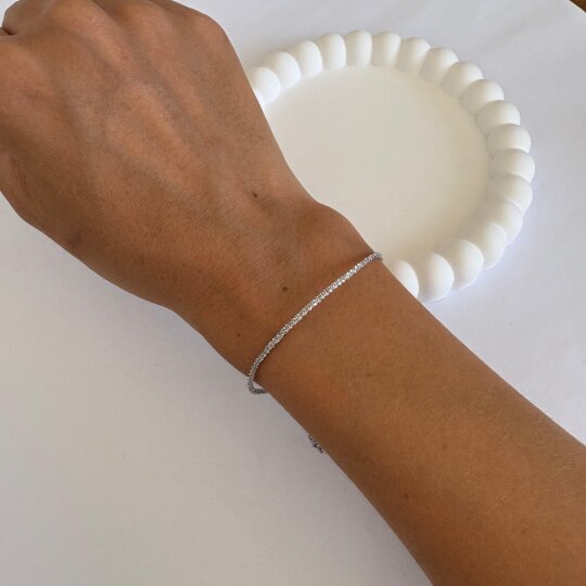 İnce Zincir Bileklik- Gümüş 