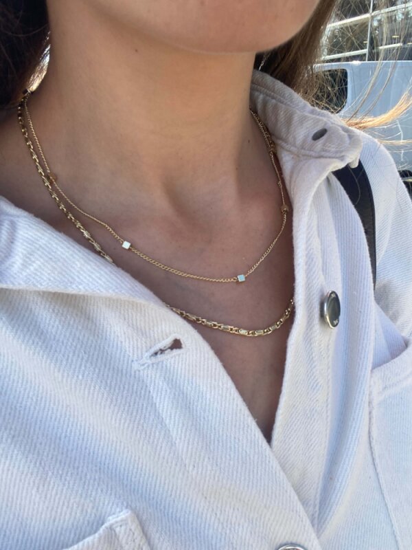 İnce Zincirli Küp Kolye - 2