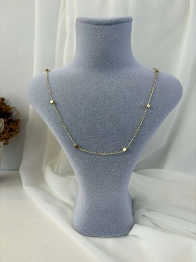 İnce Zincirli Küp Kolye