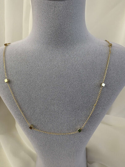 İnce Zincirli Küp Kolye - 3