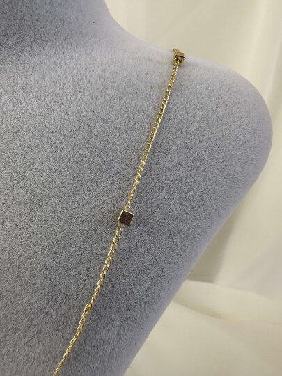 İnce Zincirli Küp Kolye - 4