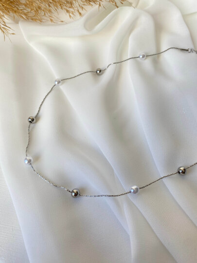 İnci ve Toplu Kolye Gümüş