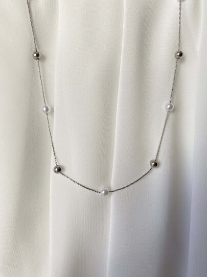 İnci ve Toplu Kolye Gümüş - 2