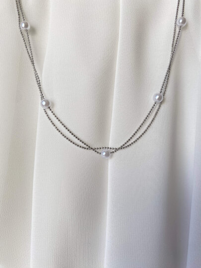 İncili 2'li Kolye Gümüş