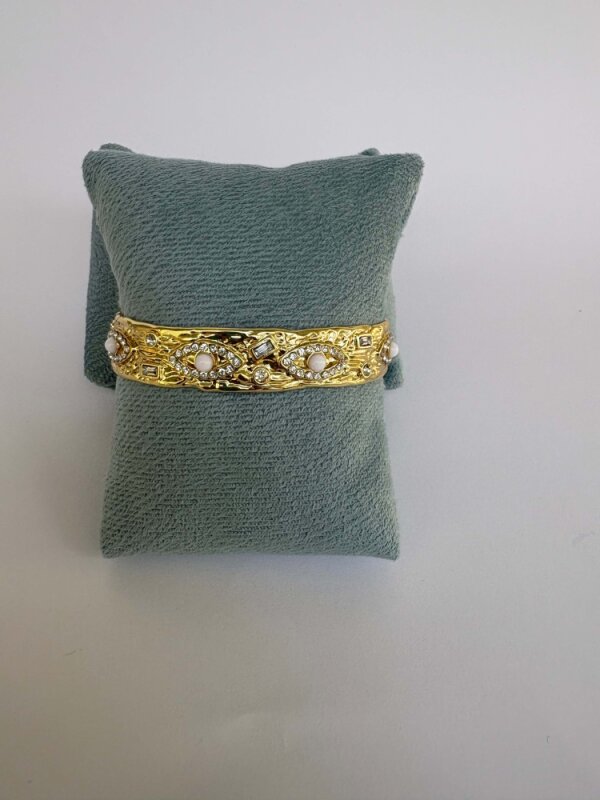 İncili Taşlı Göz Modelli Kelepçe - Gold - 2