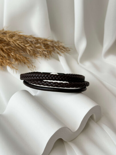 Kahverengi 3'lü Deri Bileklik