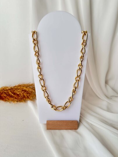 Kalın Fular Geniş Zincir- 60 cm