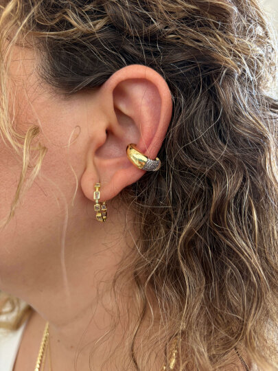 Kalın Halka Earcuff- Gold Renk - 2